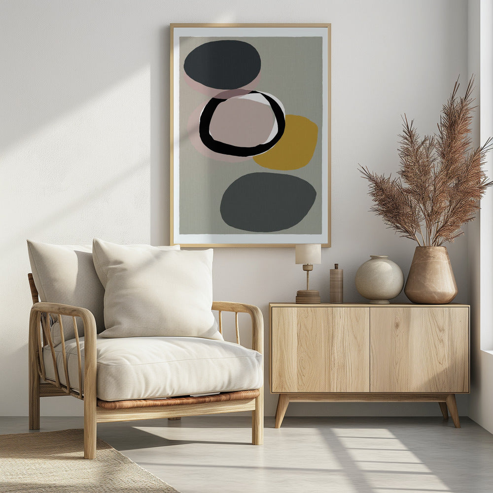 Abstract Circles in Muted Tones | Poster