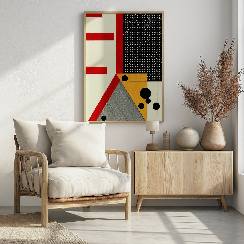 Bold Red Lines and Black Dots | Poster