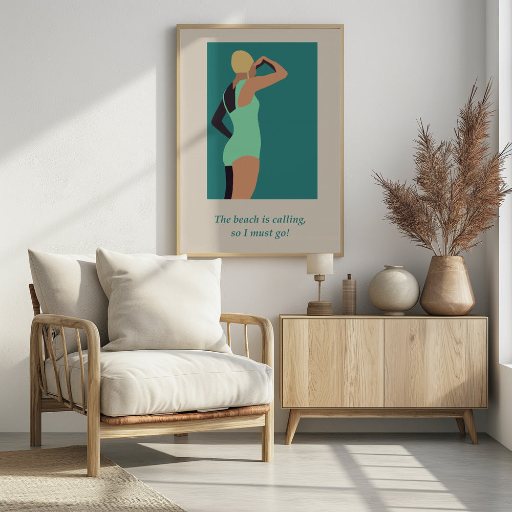 Vintage swimmer poster | Poster
