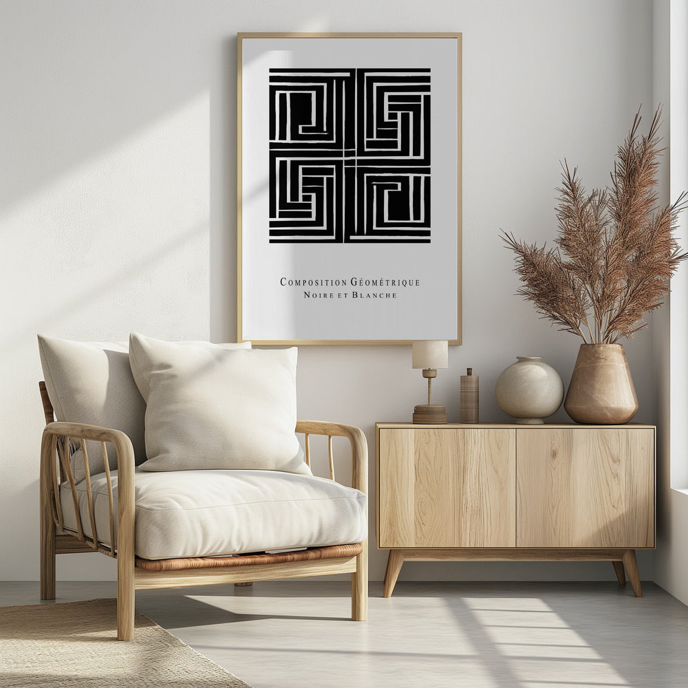 Composition GÃ©omÃ©trique Noire et Blanche | Poster