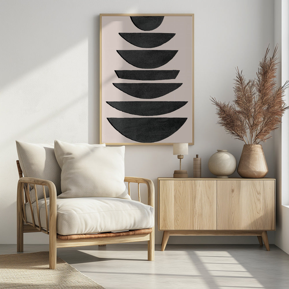 Stacked Black Semi Circles | Poster