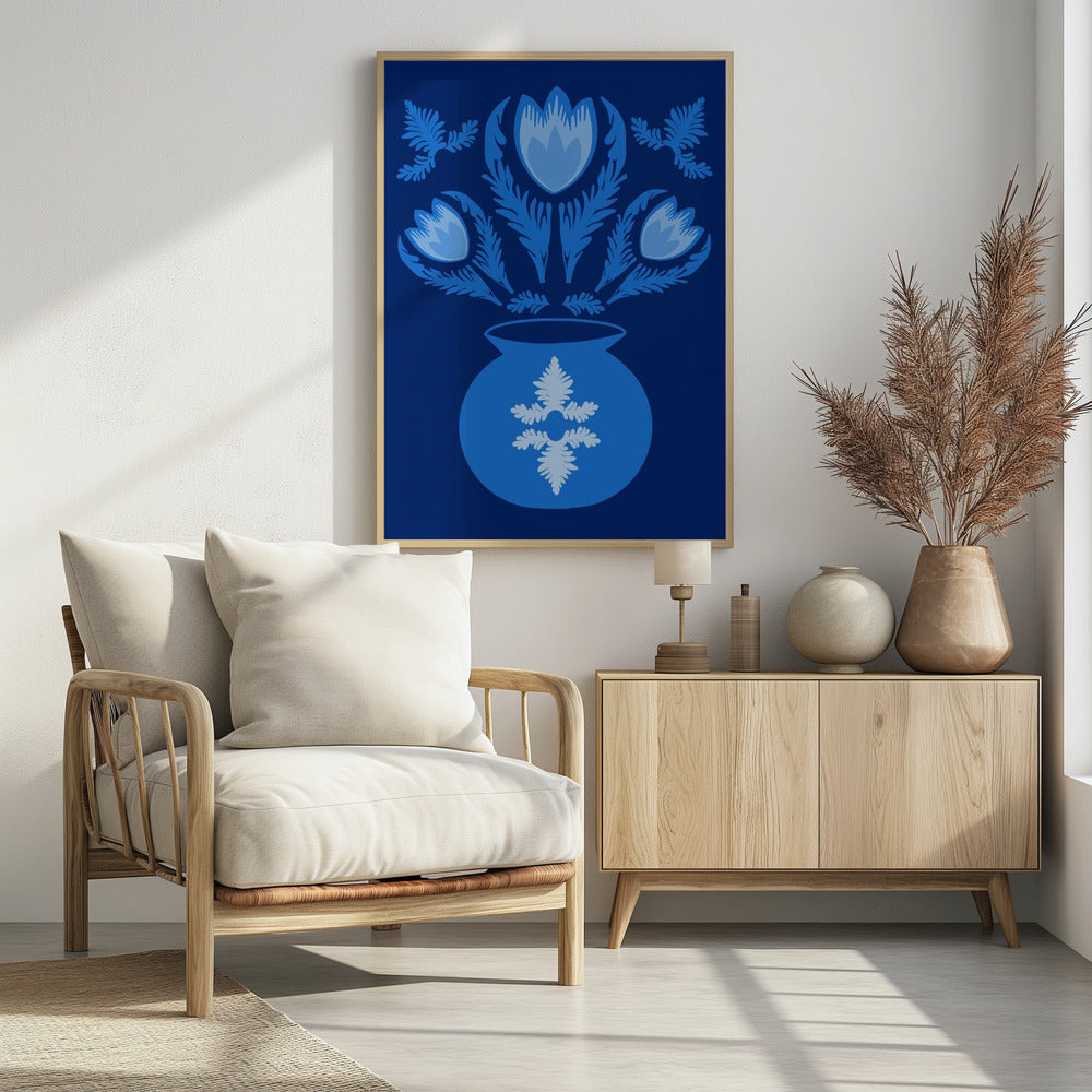 Lumnious Blue Tulips | Poster