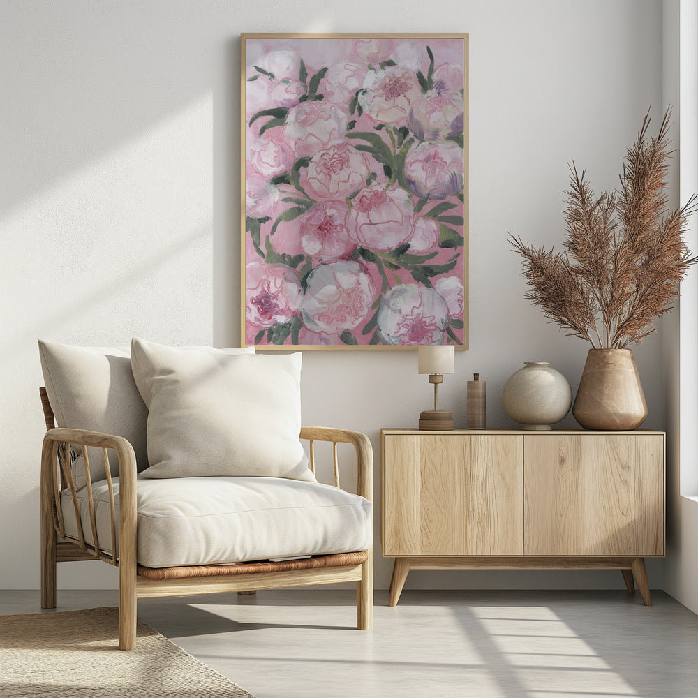 Floral Composition Of Pink Peonies | Poster