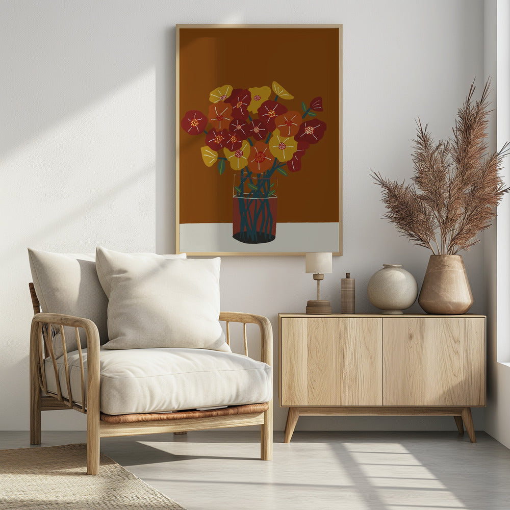 Floral flowers in vase | Poster