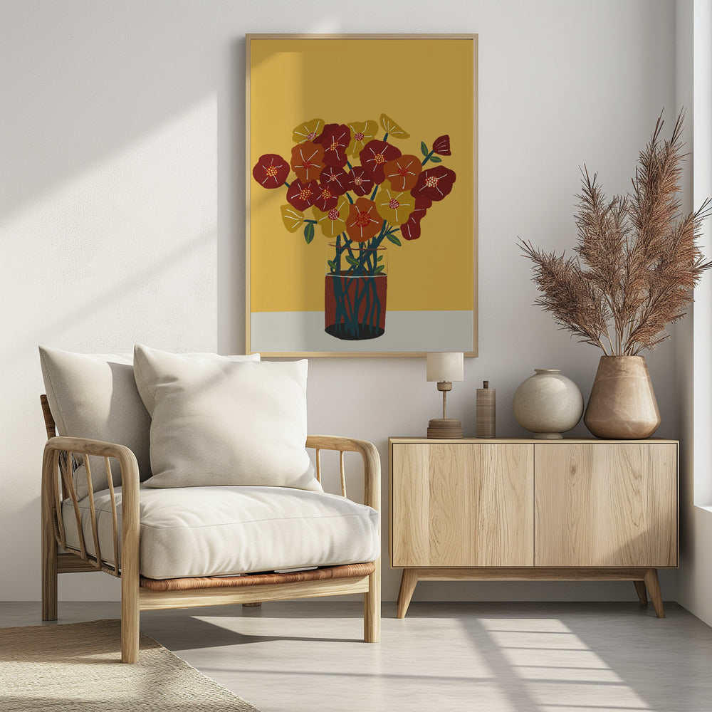 Floral flowers in vase | Poster