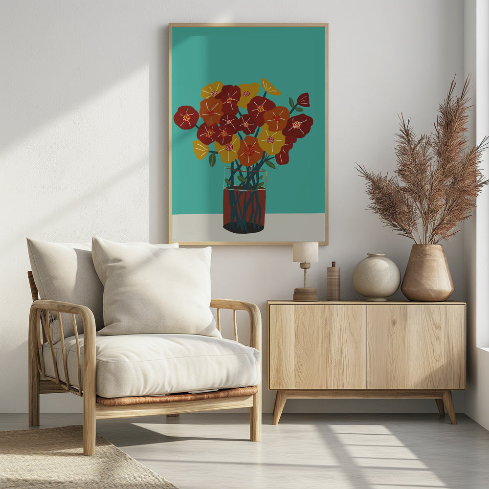 Floral flowers in vase | Poster