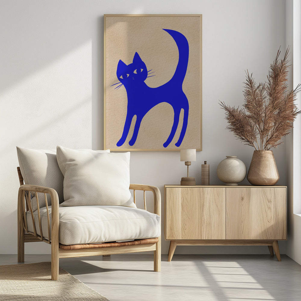 Luminous BLUE cat | Poster
