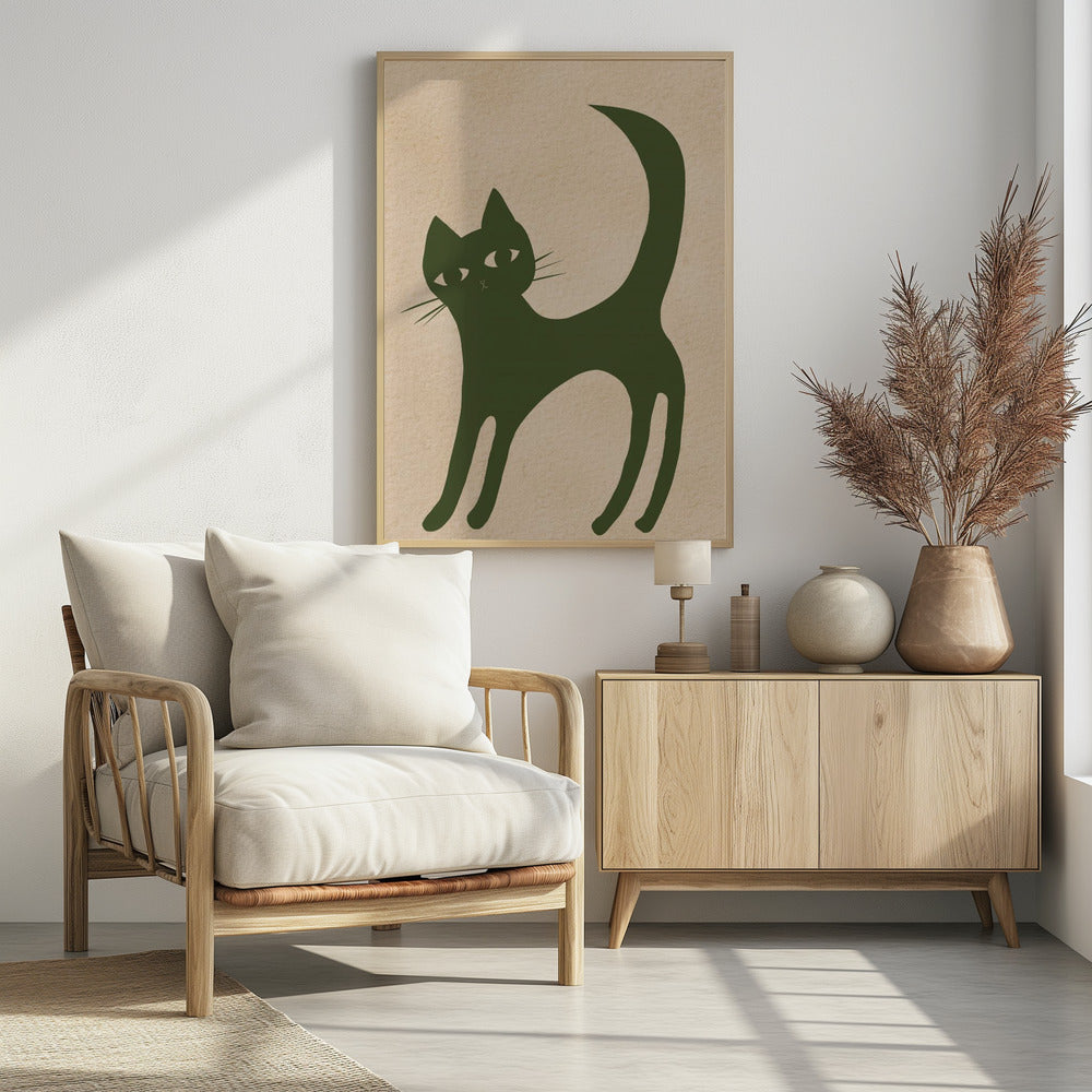 Green cat | Poster