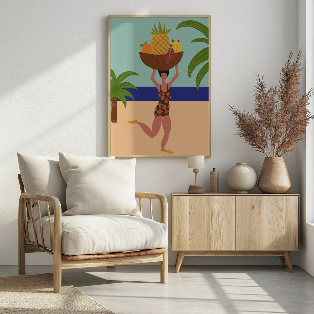 Tropical fruit at the beach | Poster