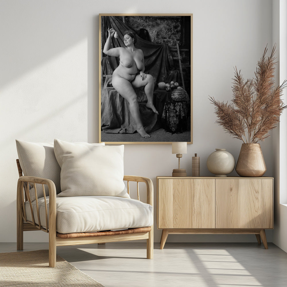 portrait of a girl with a pear | Poster