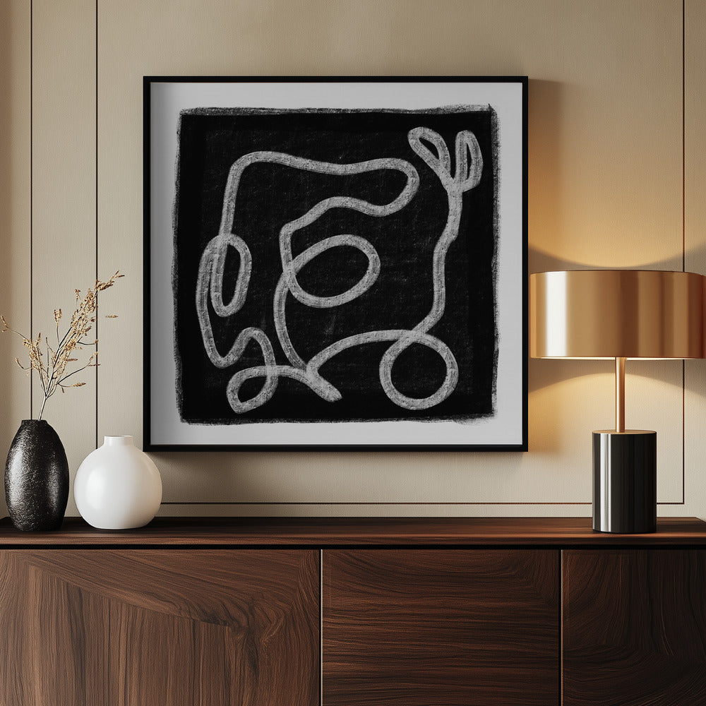 Black Scribble Lines 1 | Poster