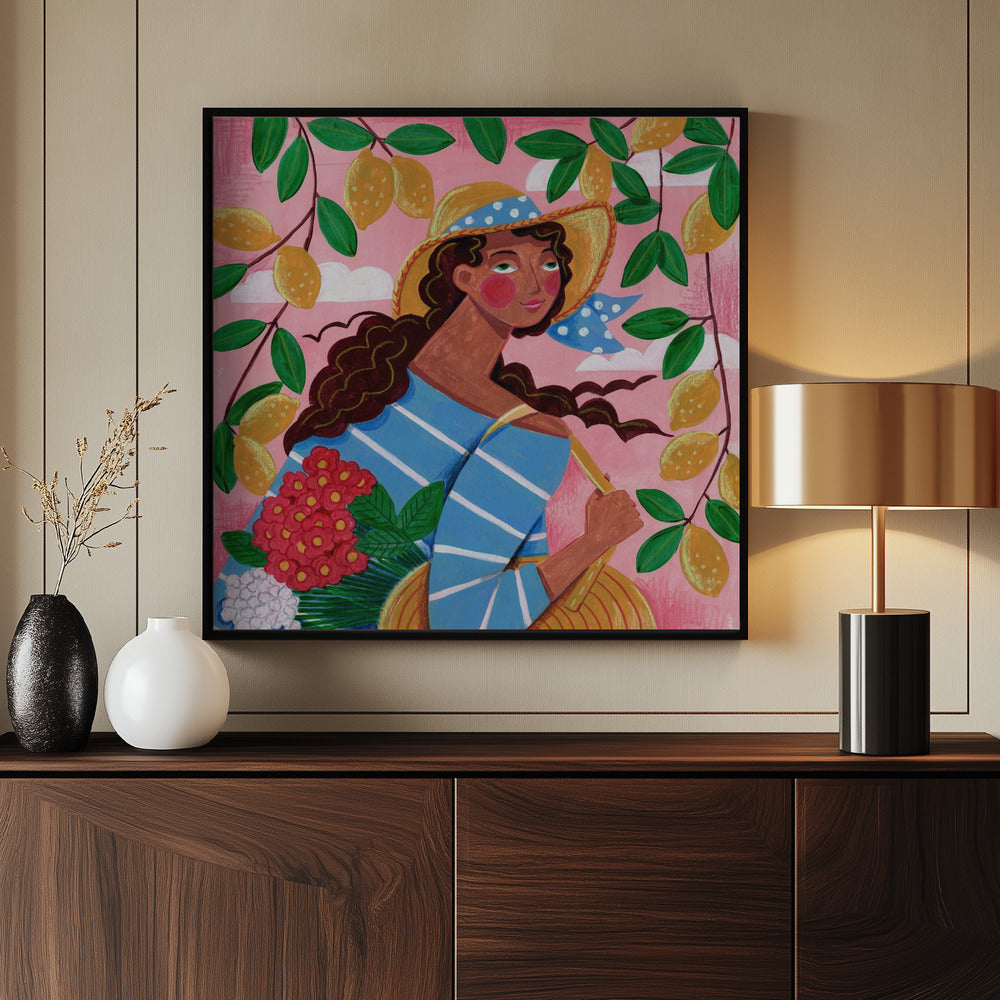 Portrait woman in Amalfi coast Italy | Poster