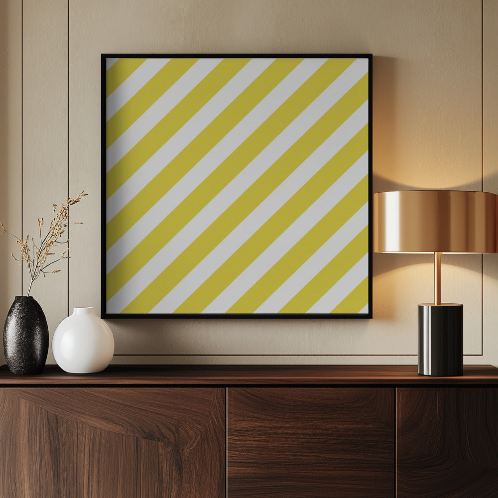Yellow and White Stripes | Poster