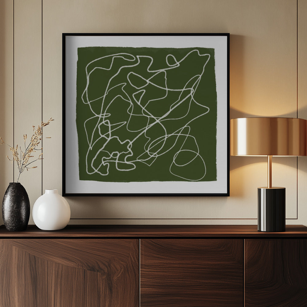 Green Scribble Lines | Poster