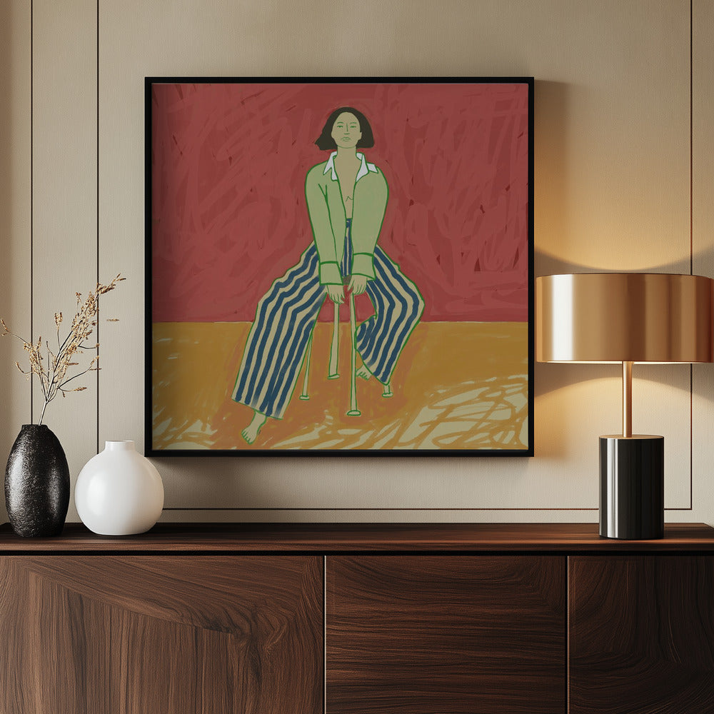 Woman on stool | Poster