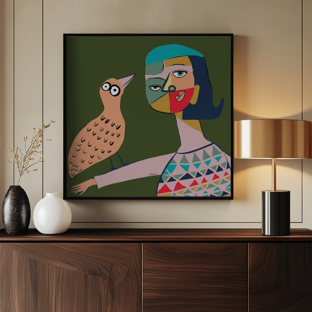Lady with bird | Poster
