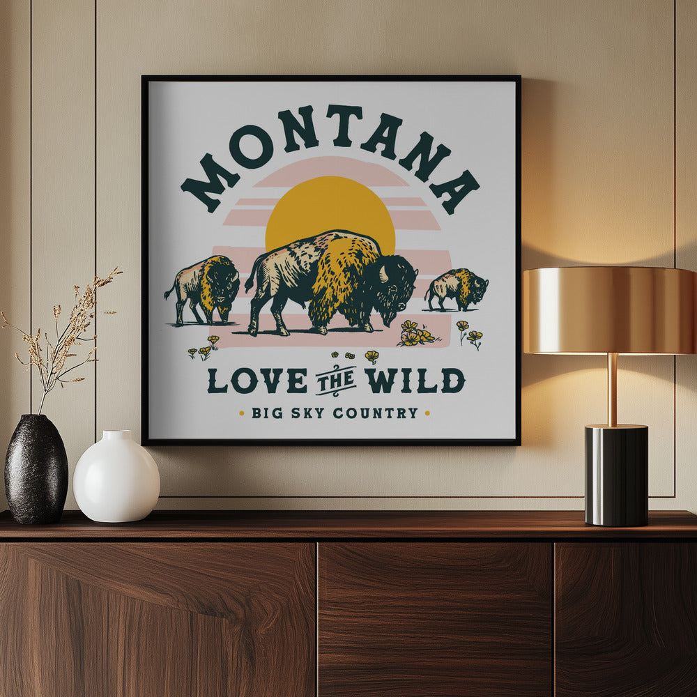 Montana Buffalo Art: Love The Wild | Poster