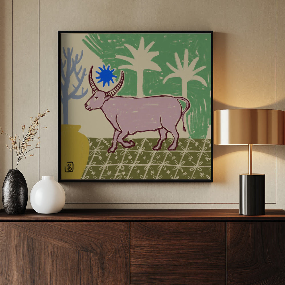 Azure Horned Oasis | Poster