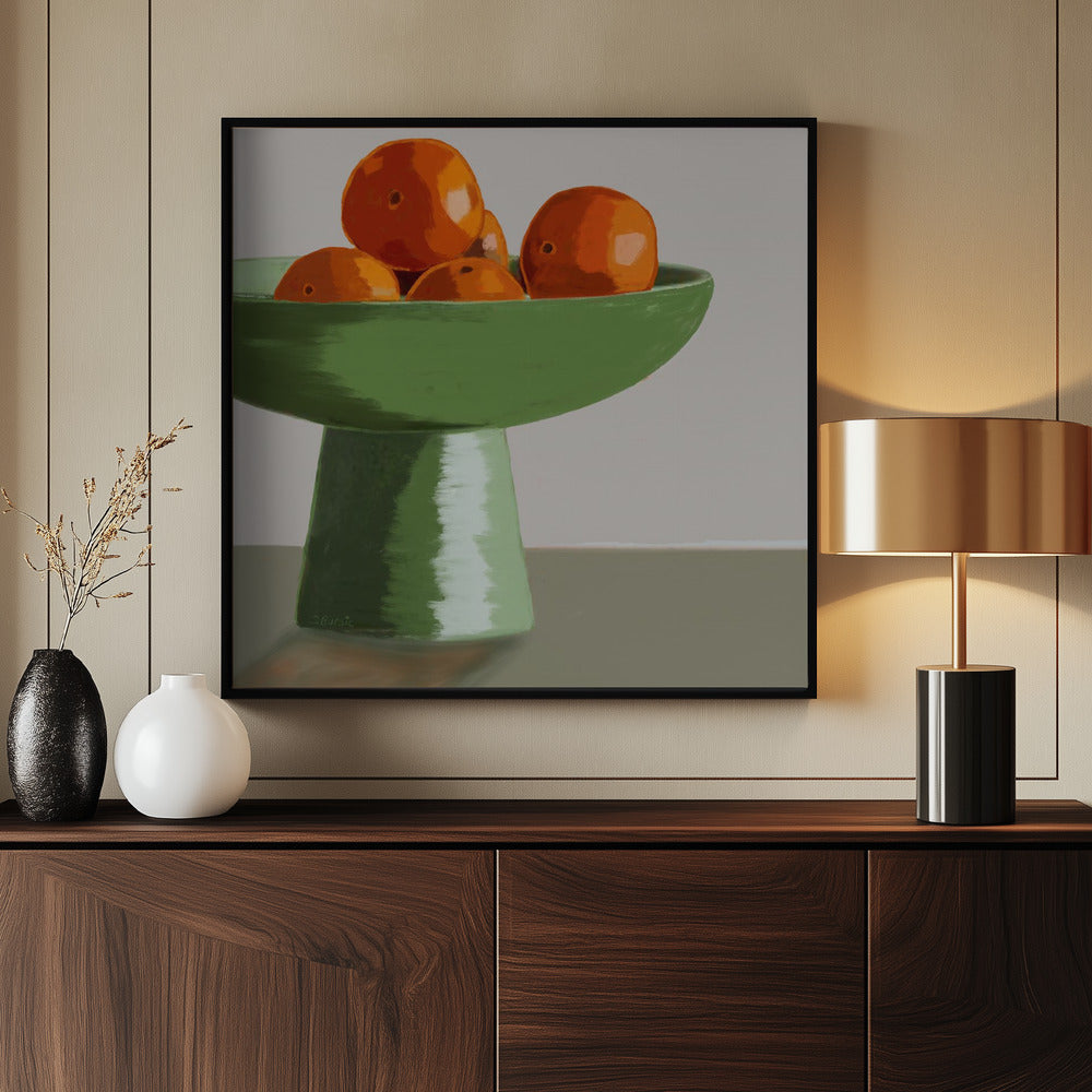 Mandarins in fruit bowl | Poster