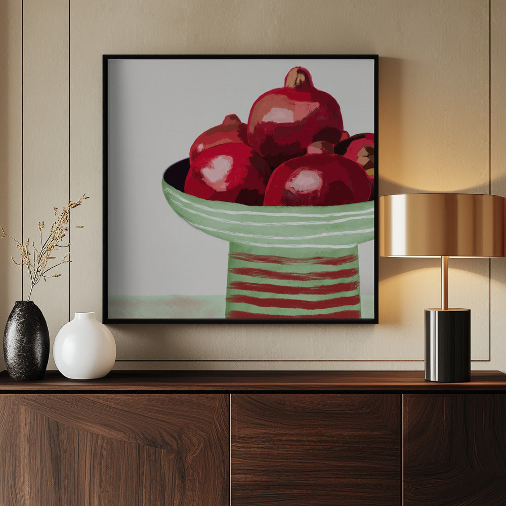 Pomegranates in bowl | Poster