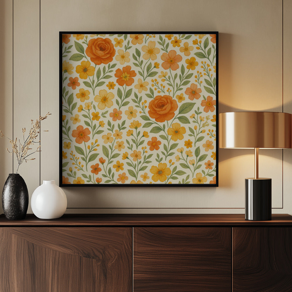 Orange Rose Meadow | Poster