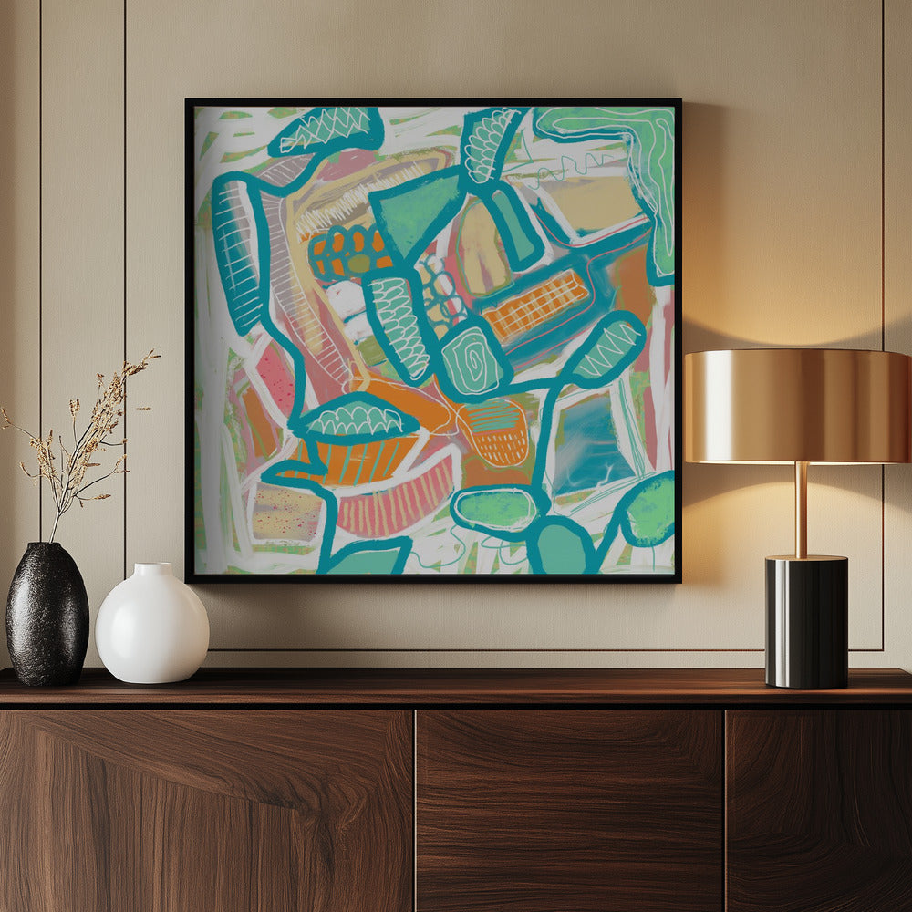 Blue and orange pattern | Poster