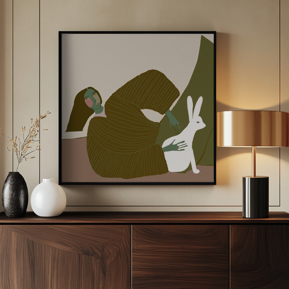 lady with rabbit | Poster