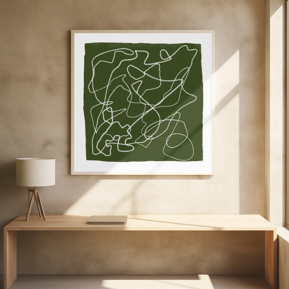 Green Scribble Lines | Poster