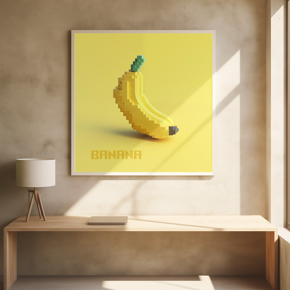 Pixelated Stylized Banana | Poster
