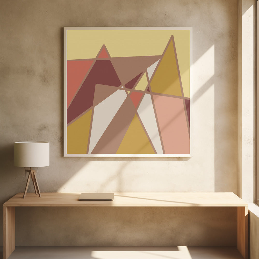 Golden abstract mountains | Poster