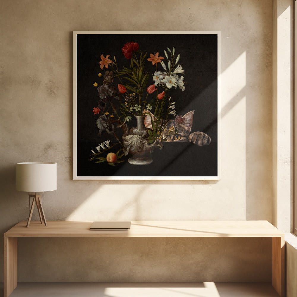 Vintage Vase With Vibrant Flowers | Poster