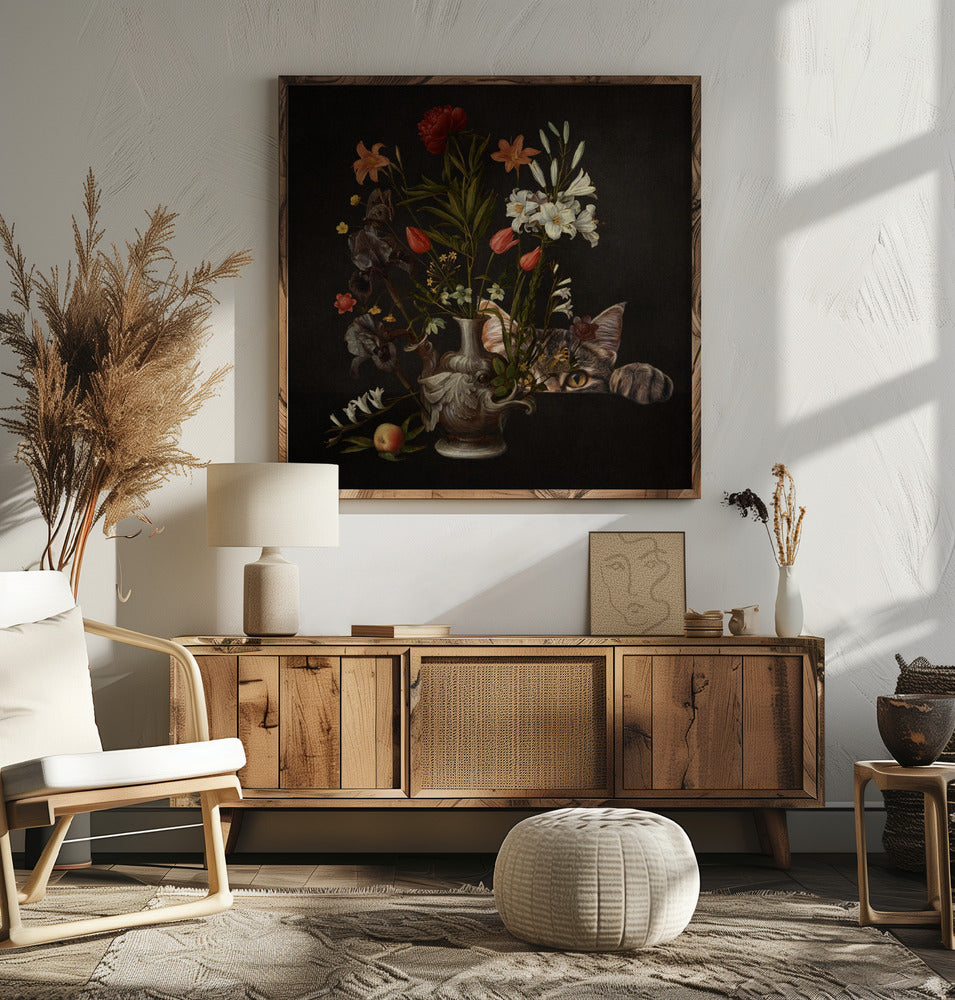 Vintage Vase With Vibrant Flowers | Poster