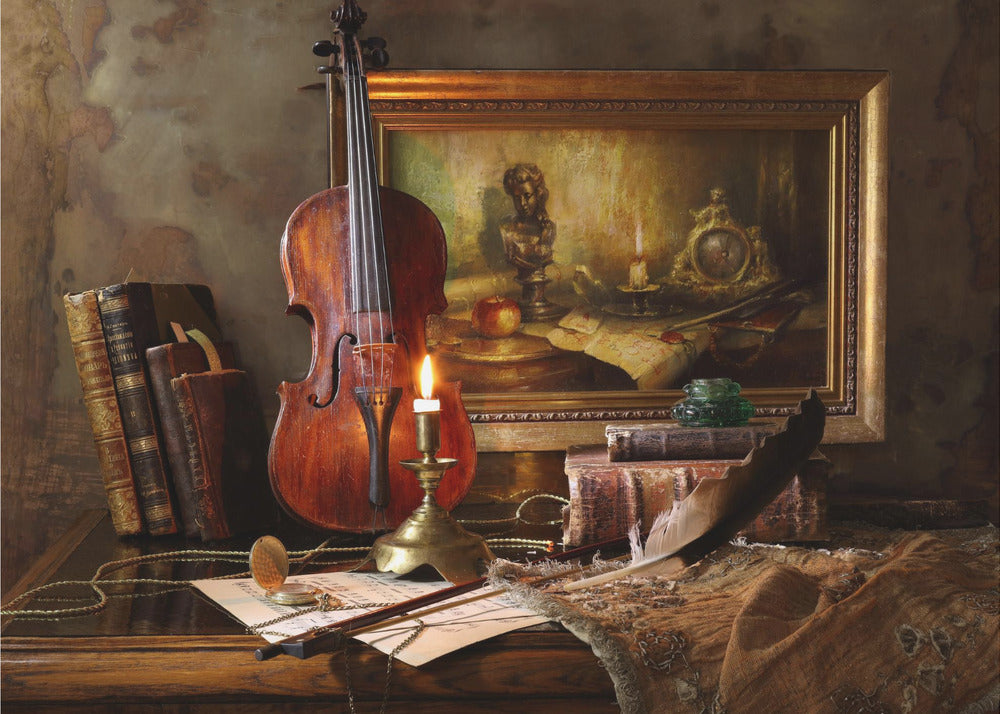 Still life with violin and painting | Poster