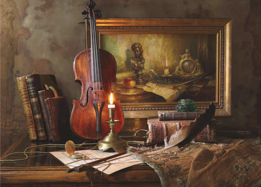 Still life with violin and painting | Canvas