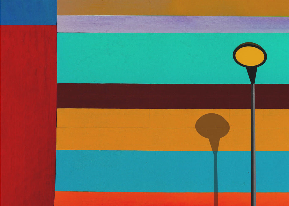 Lamp and striped wall | Poster