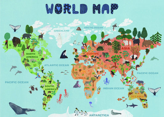 World map for kids | Canvas