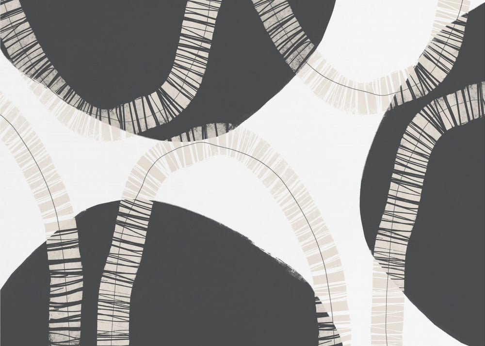 Black Shapes Interwoven With Textured | Wallpaper