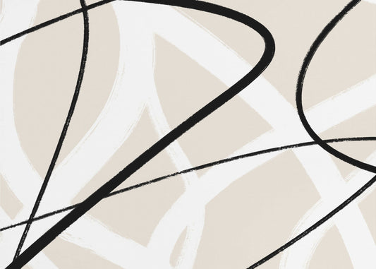 Black Lines On A Neutral Beige Background | Canvas