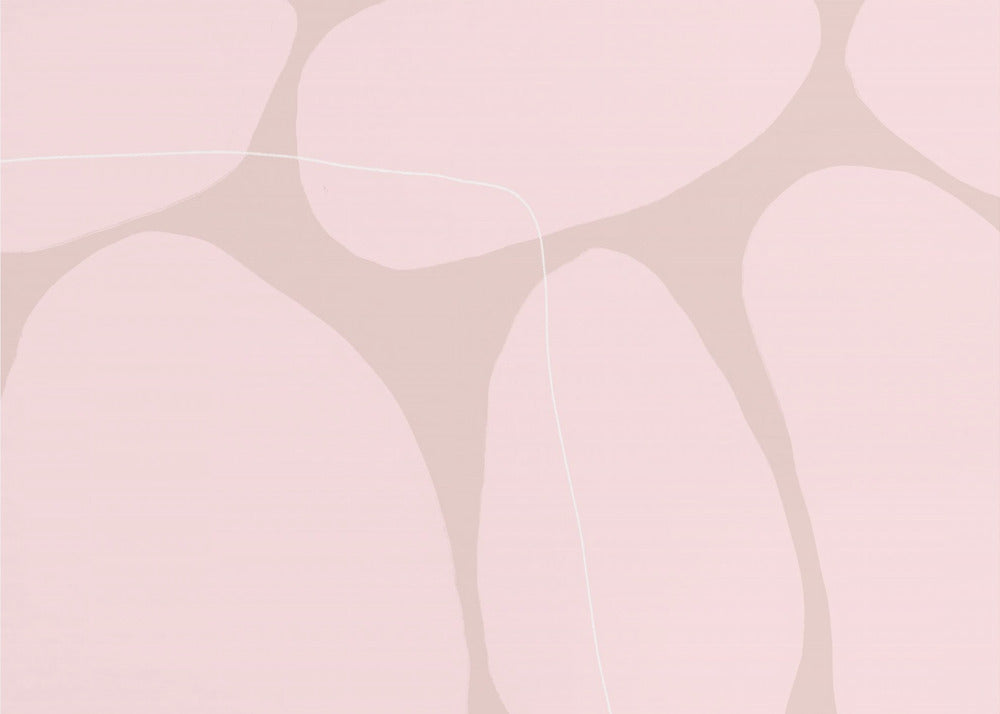 Pink Organic Shapes And Thin White Lines | Poster