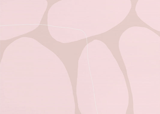 Pink Organic Shapes And Thin White Lines | Wallpaper