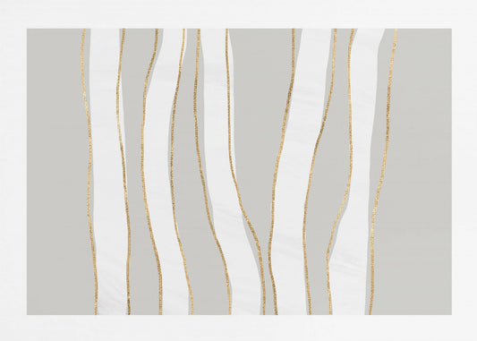 Gold And White Golden Waves | Canvas
