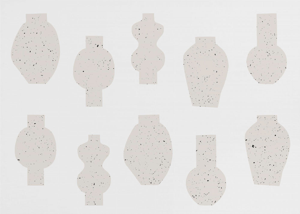 Abstract Vases Beige | Wallpaper
