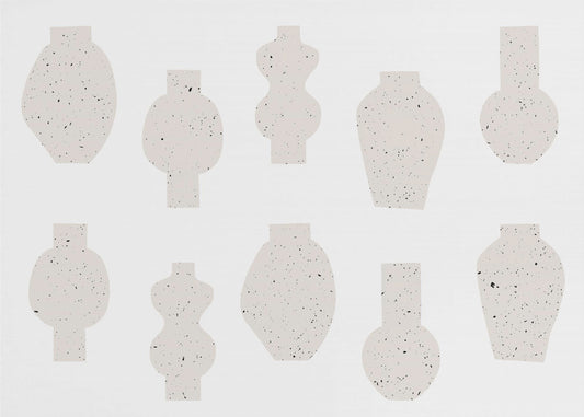 Abstract Vases Beige | Canvas