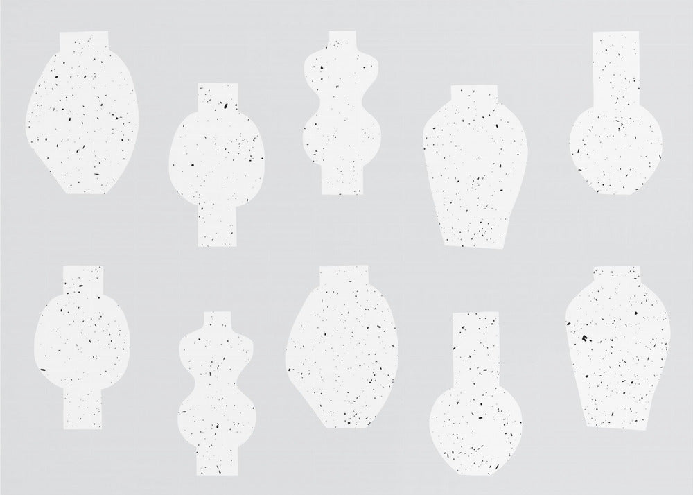 Abstract Vases White | Canvas