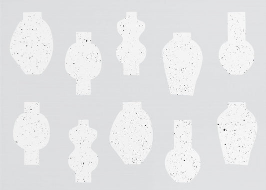 Abstract Vases White | Canvas