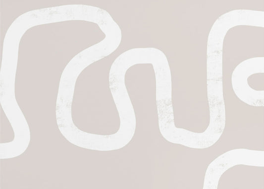 Fluid White Lines On A Beige Background | Poster