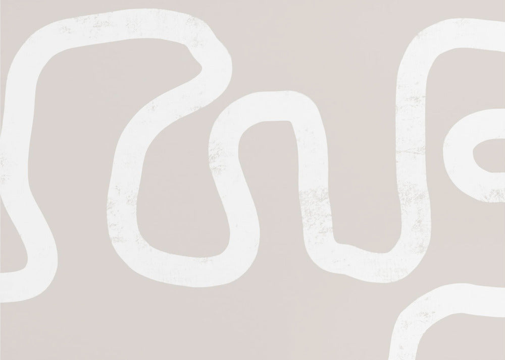 Fluid White Lines On A Beige Background | Canvas