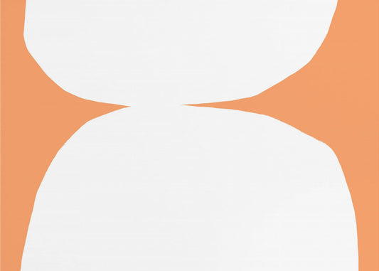 Geometric White Shapes On An Orange Background | Wallpaper