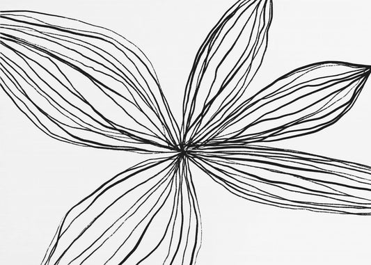 Minimalist Black and White Petals | Canvas
