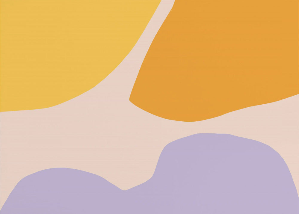 Soft Pastel Shapes in Yellow Orange and Purple | Poster